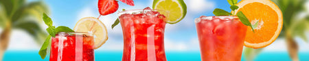Küchenrückwand Fruchtcocktails am Strand