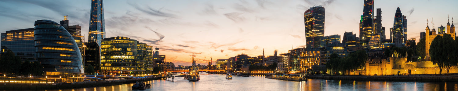 Küchenrückwand Skyline bei Sonnenuntergang