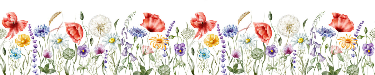 Küchenrückwand Blumen Aquarell