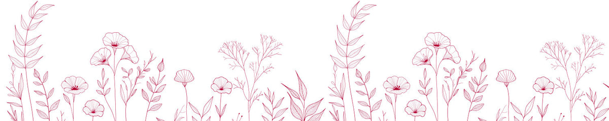 Küchenrückwand Line Art Blumenmotiv