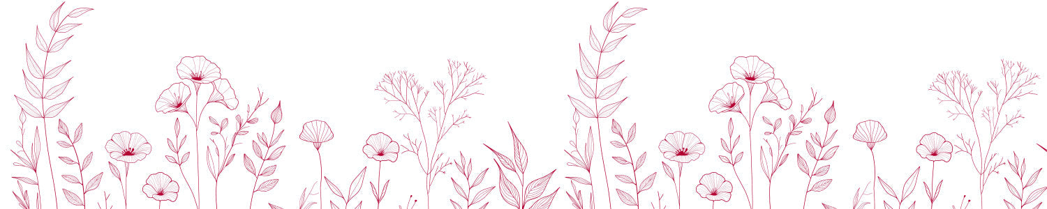 Küchenrückwand Line Art Blumenmotiv