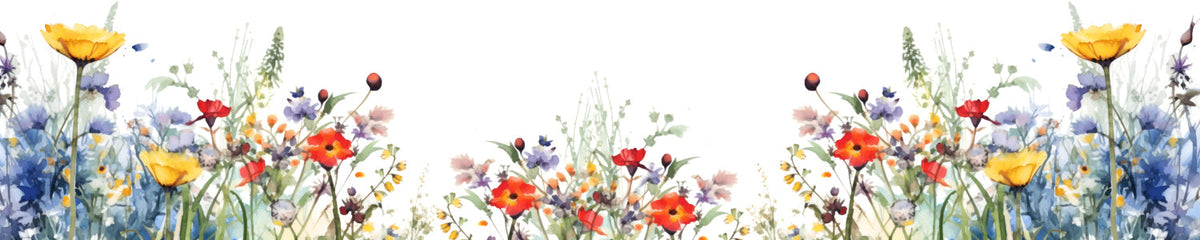 Küchenrückwand Aquarell Blumenwiese