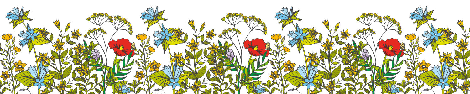 Küchenrückwand Illustratives Blumenmuster