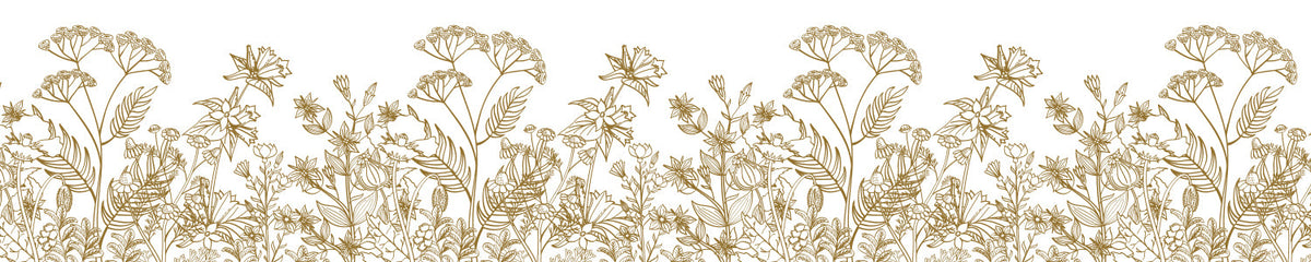 Küchenrückwand Florales Linienmuster