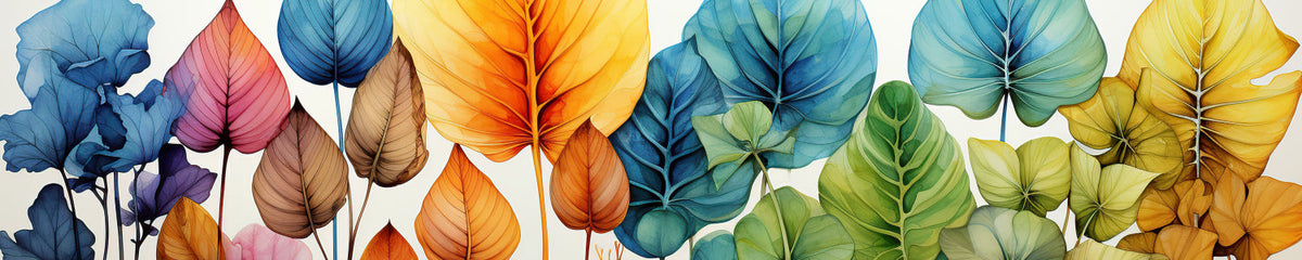 Küchenrückwand Bunte Blätter Aquarell