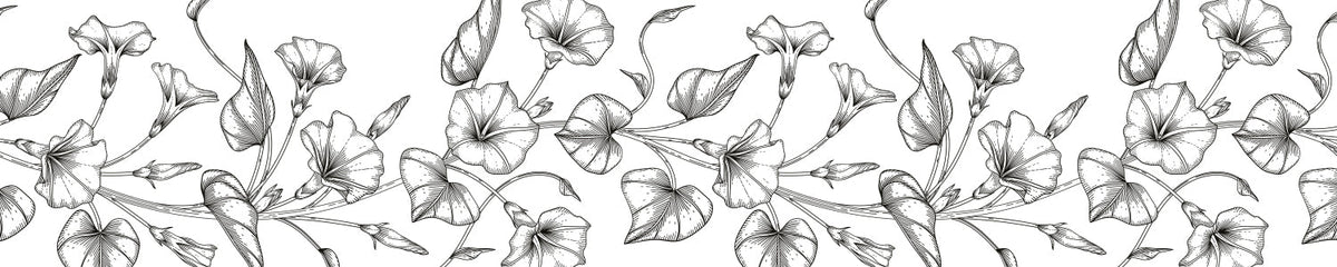 Küchenrückwand Florales Linienmotiv