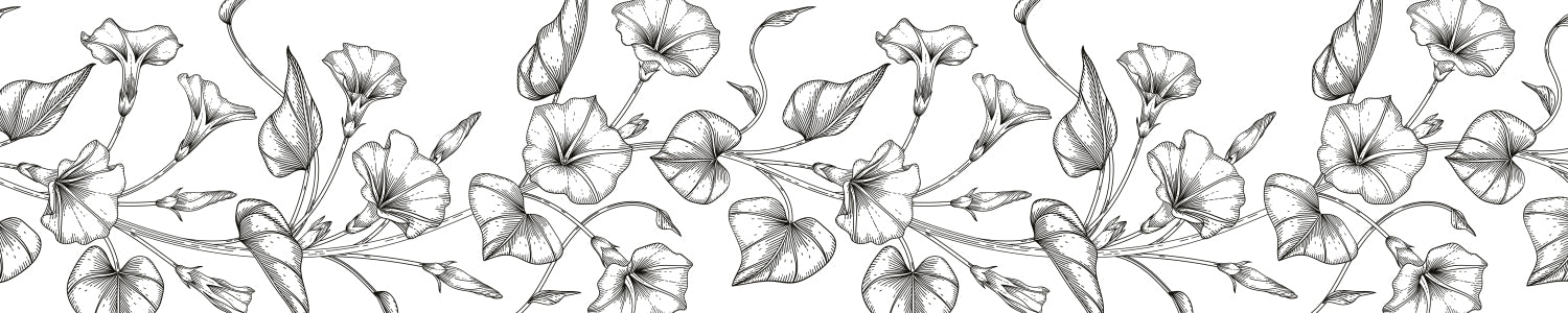 Küchenrückwand Florales Linienmotiv