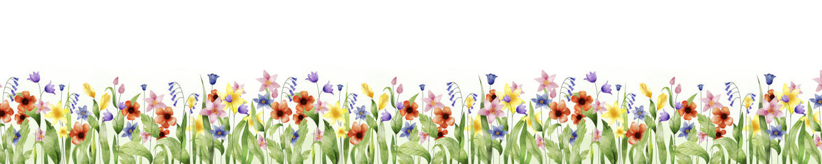 Küchenrückwand Aquarell Blumenwiese