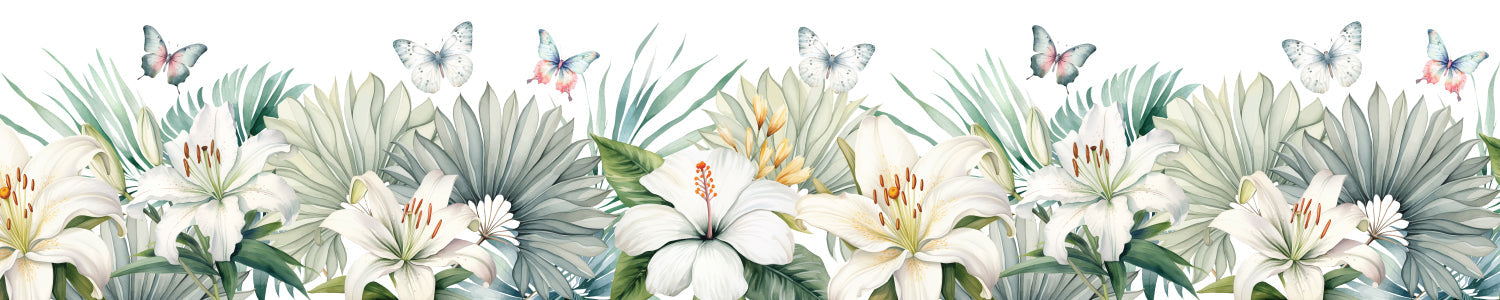 Küchenrückwand Weiße Lilien Tropisch