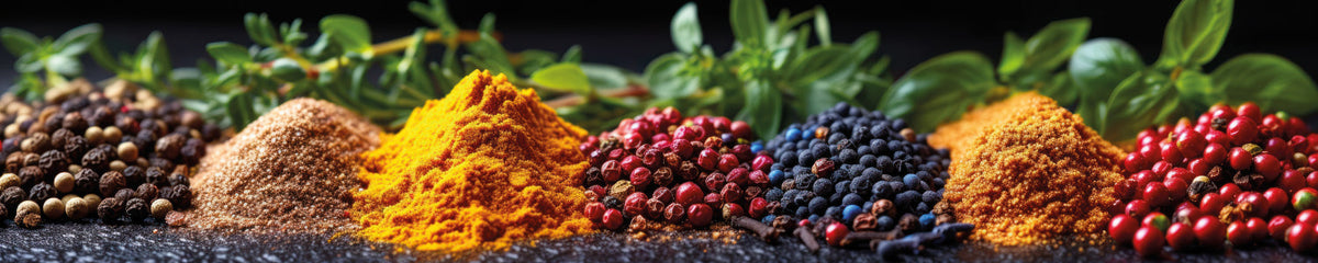 Küchenrückwand Bunte Gewürze und Kräuter