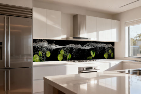 Küchenrückwand Limetten im Wasser