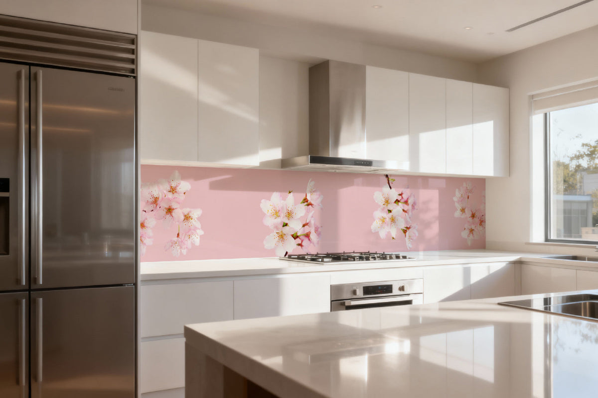 Küchenrückwand Kirschblüten Rosa