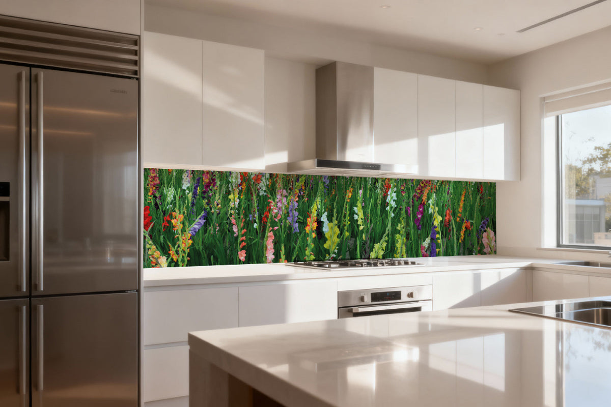 Küchenrückwand Bunte Blumen