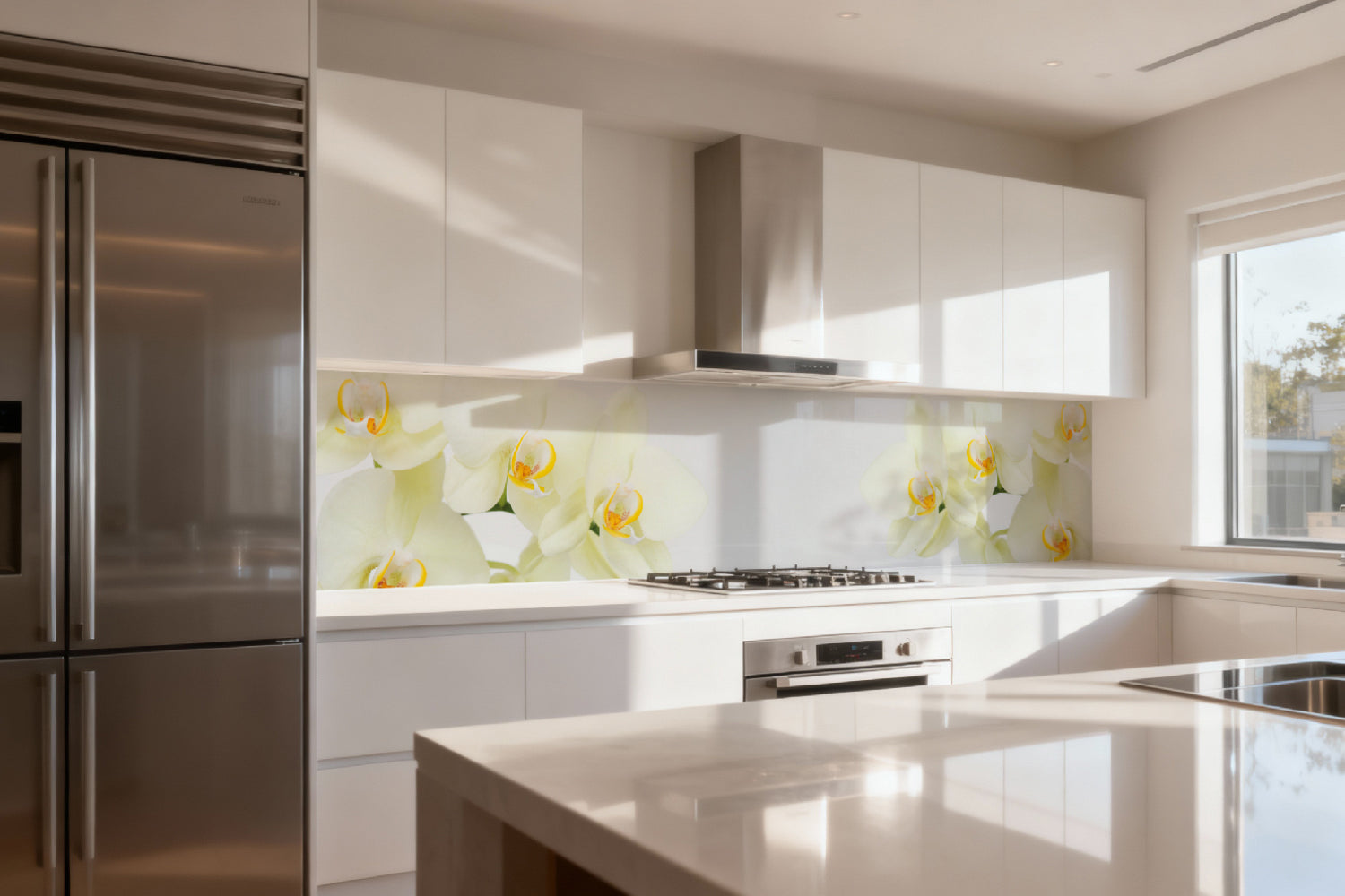 Küchenrückwand Weiße Orchideen