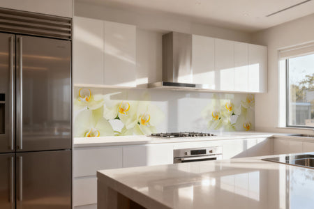 Küchenrückwand Weiße Orchideen