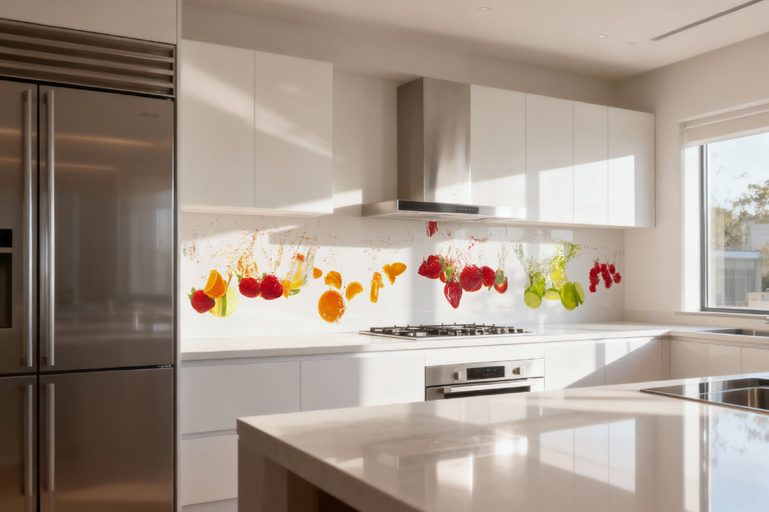 Küchenrückwand Obst & Wasser