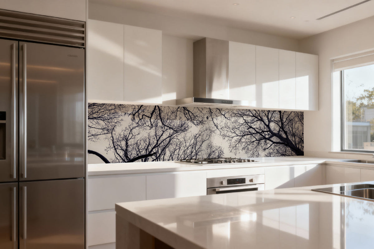 Küchenrückwand Äste Silhouette
