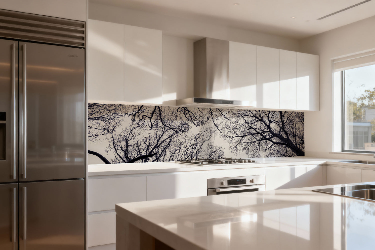 Küchenrückwand Äste Silhouette
