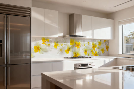 Küchenrückwand Gelbe Frühlingsblüten
