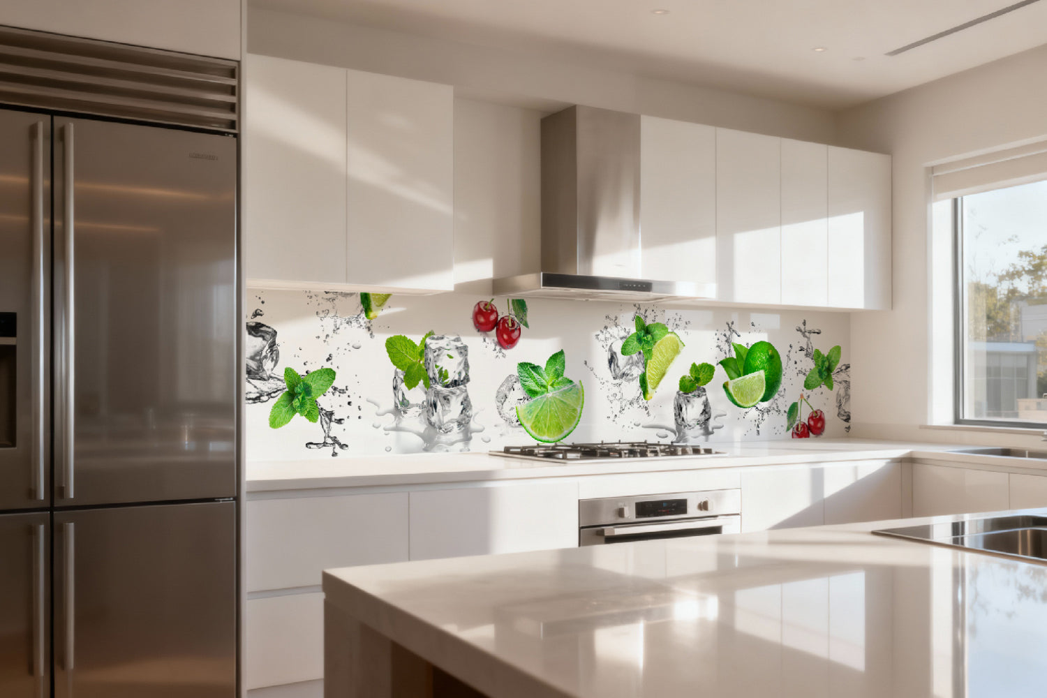 Küchenrückwand Limette Minze Eis