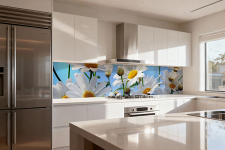 Küchenrückwand Weiße Margeriten