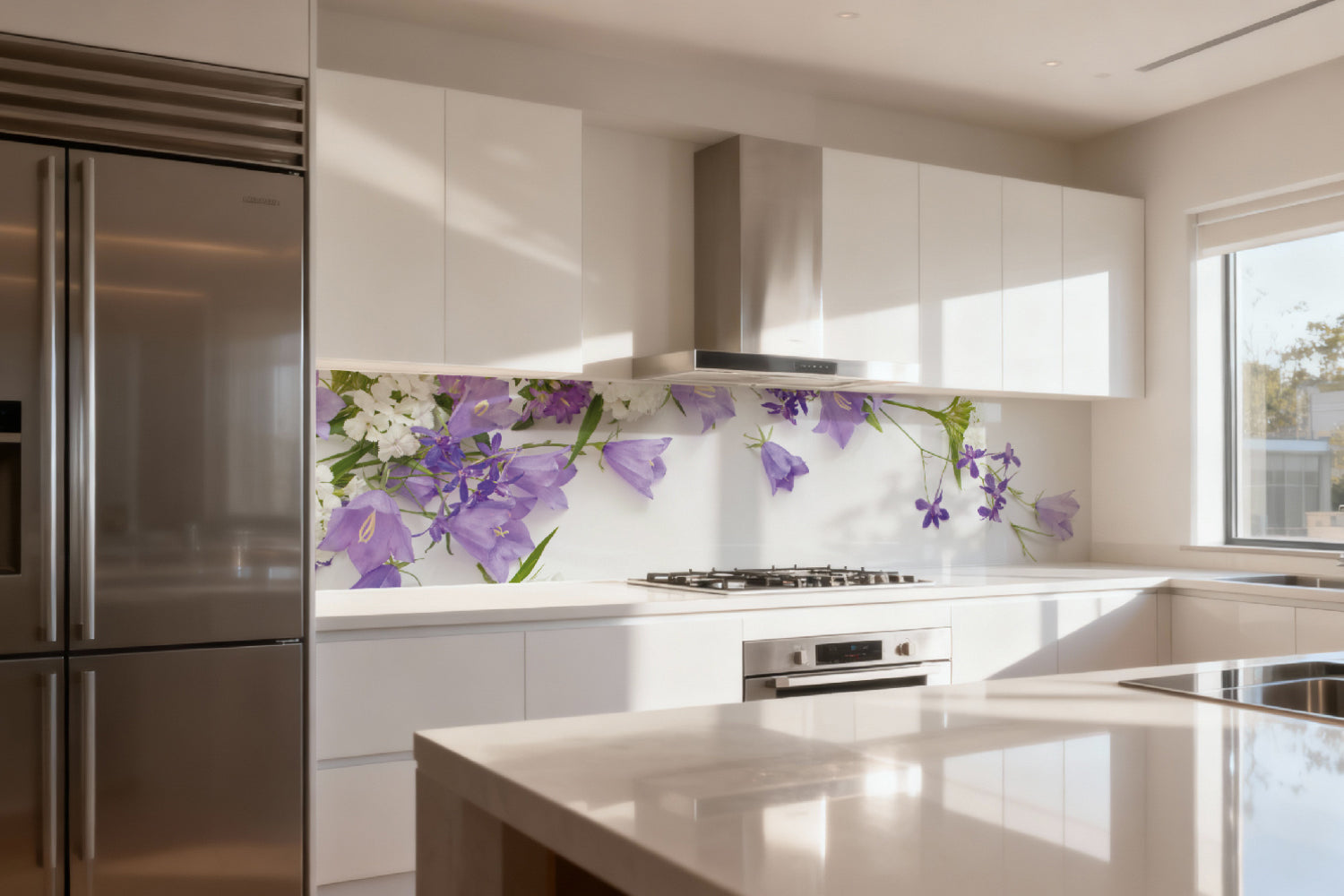 Küchenrückwand Glockenblumen Arrangement