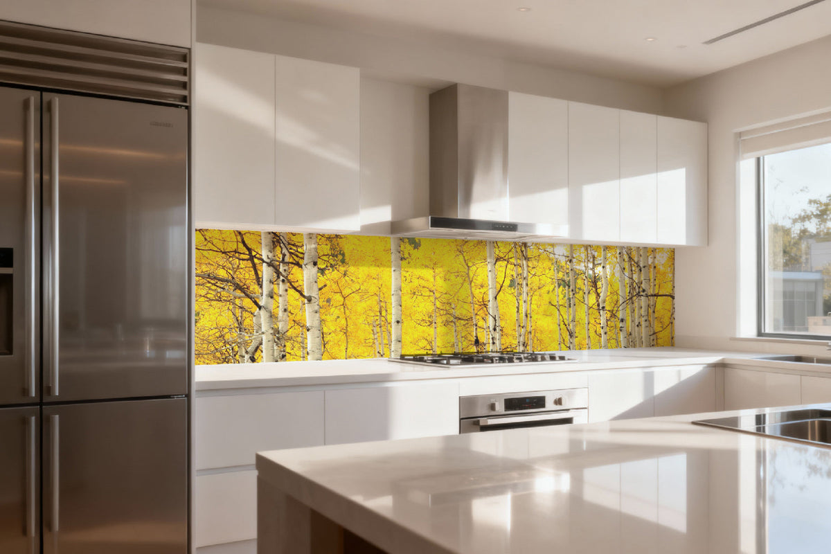 Küchenrückwand Herbstlicher Birkenwald