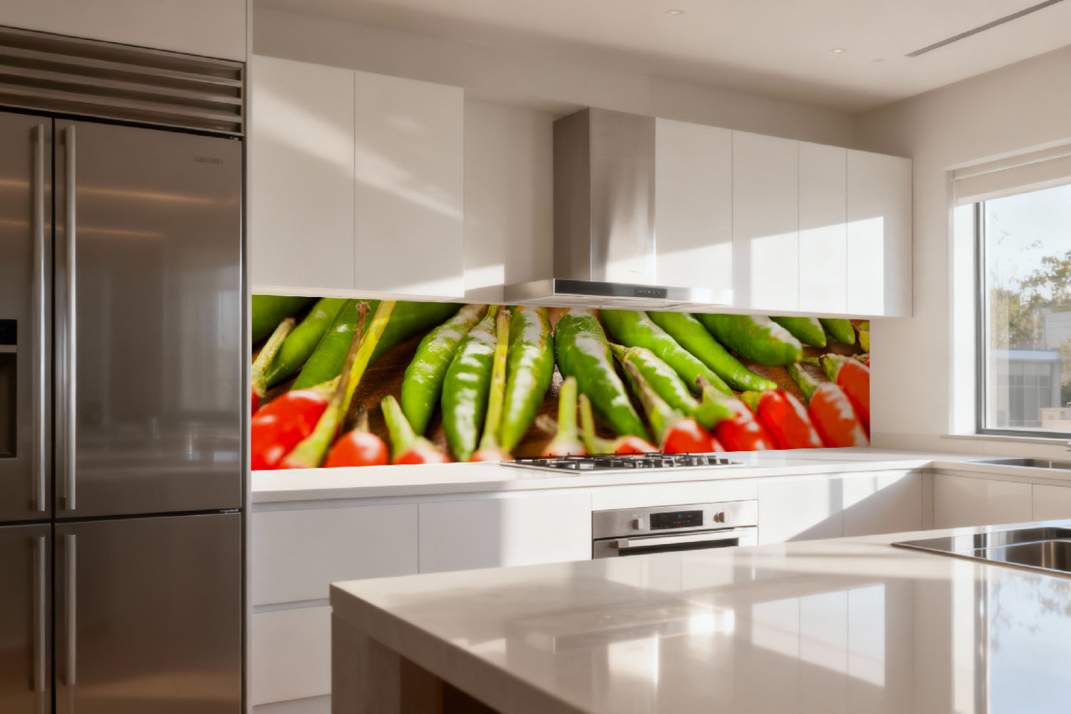 Küchenrückwand Rote & Grüne Chili