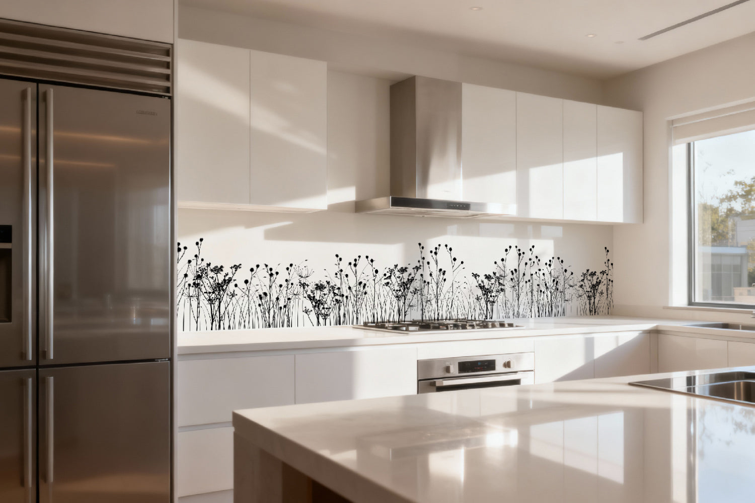 Küchenrückwand Florale Linien