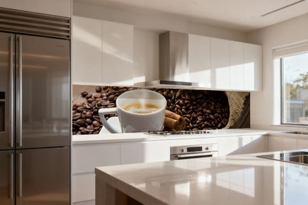 Küchenrückwand Espresso & Bohnen