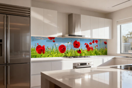 Küchenrückwand Mohnblumenwiese