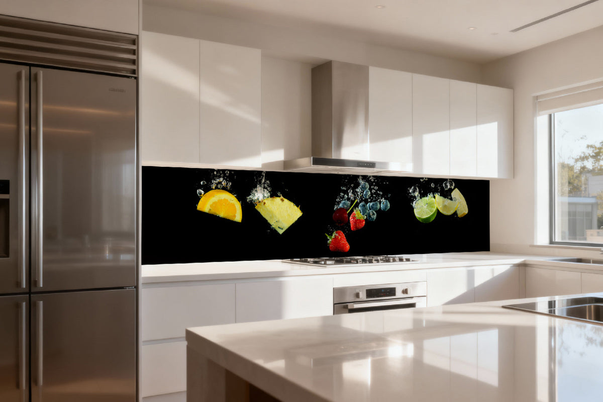 Küchenrückwand Früchte im Wasser