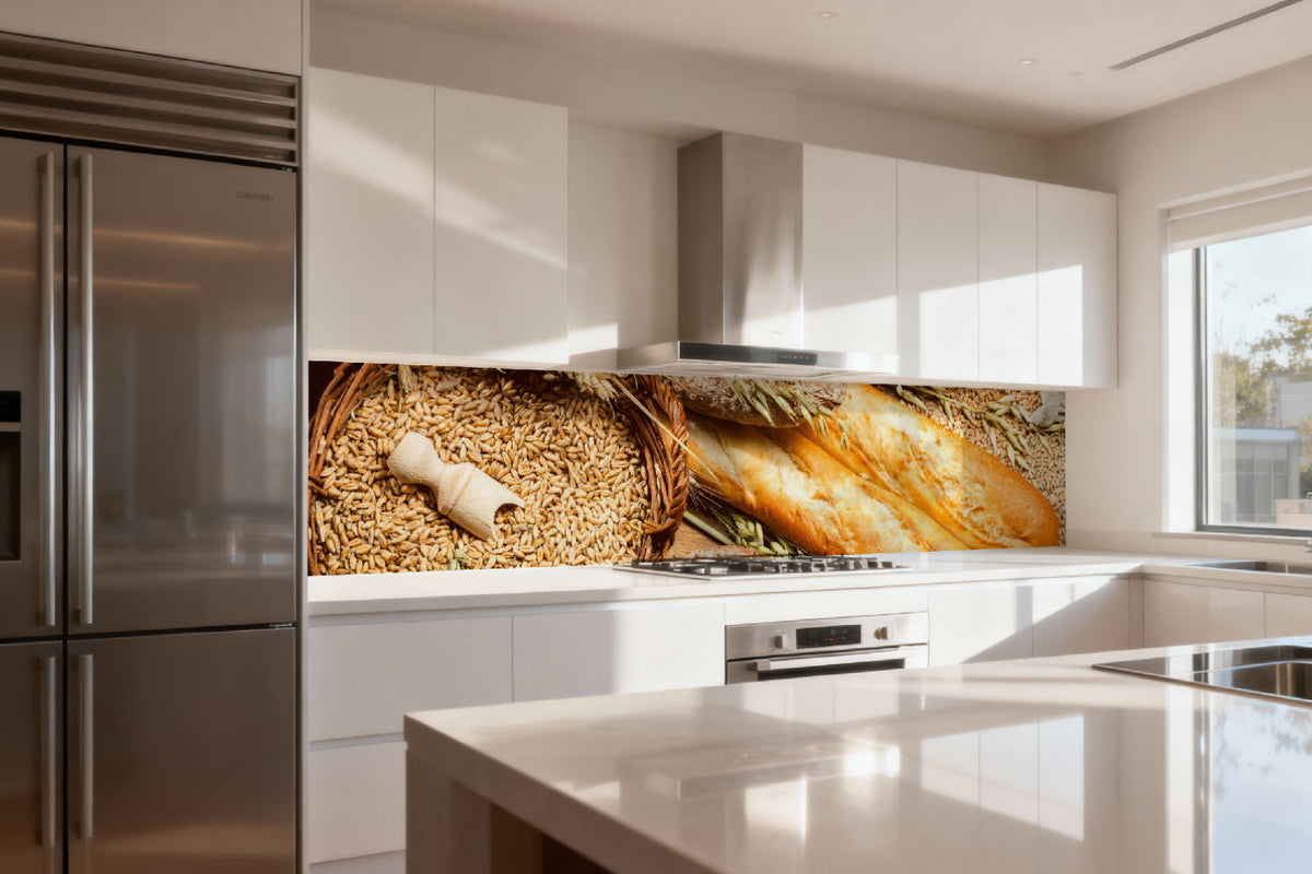 Küchenrückwand Baguette & Getreide
