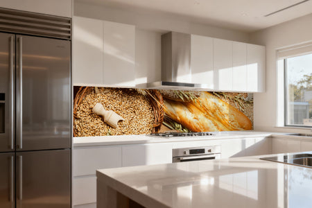 Küchenrückwand Baguette & Getreide