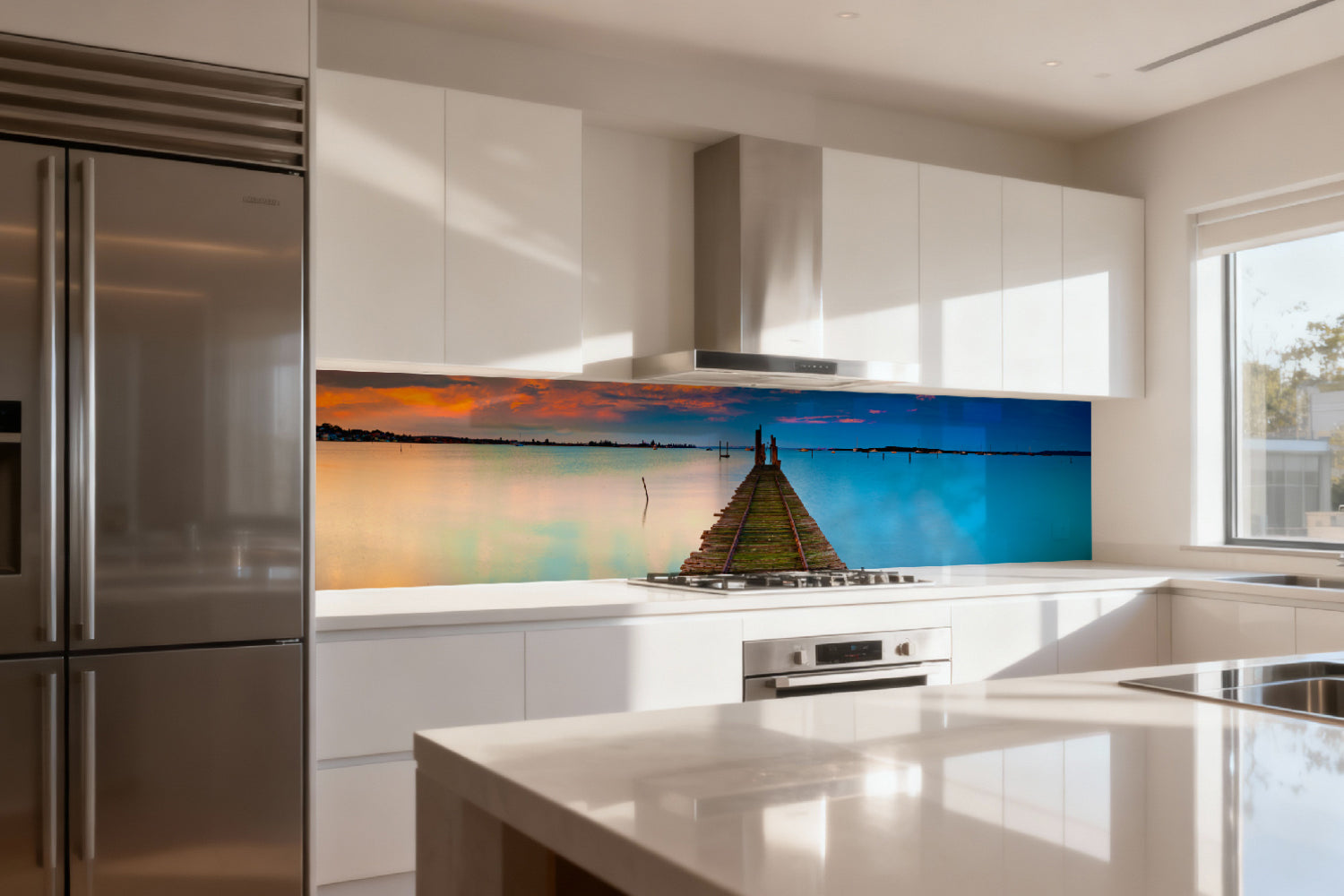 Küchenrückwand Steg am See