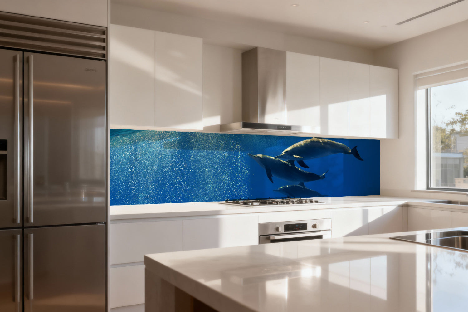 Küchenrückwand Delfine