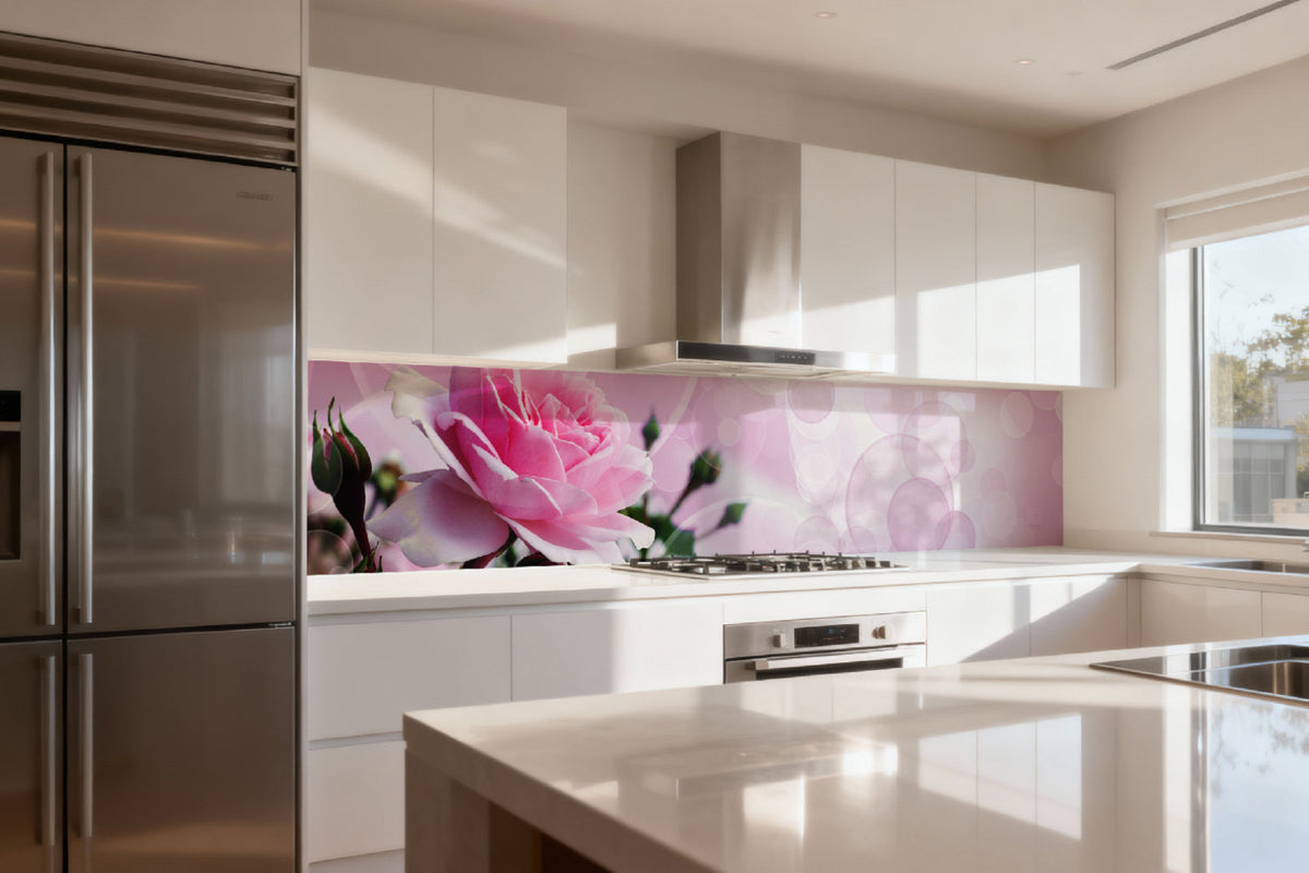 Küchenrückwand mit Rosenmotiv