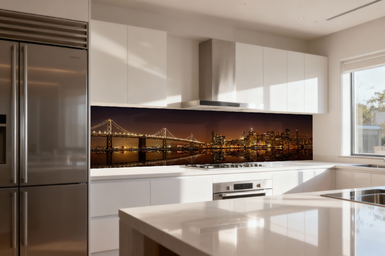 Küchenrückwand Skyline bei Nacht