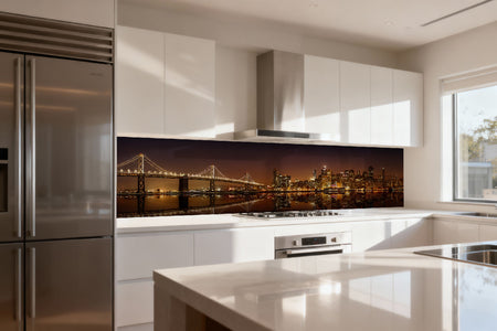 Küchenrückwand Skyline bei Nacht