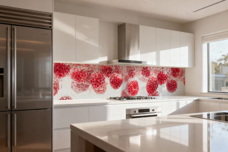 Küchenrückwand Himbeeren Sprudel
