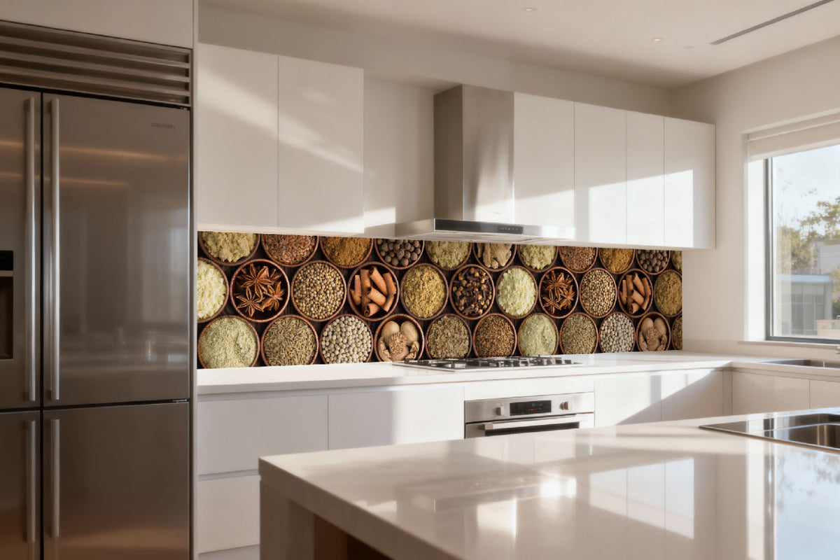 Küchenrückwand Gewürzschalen Design