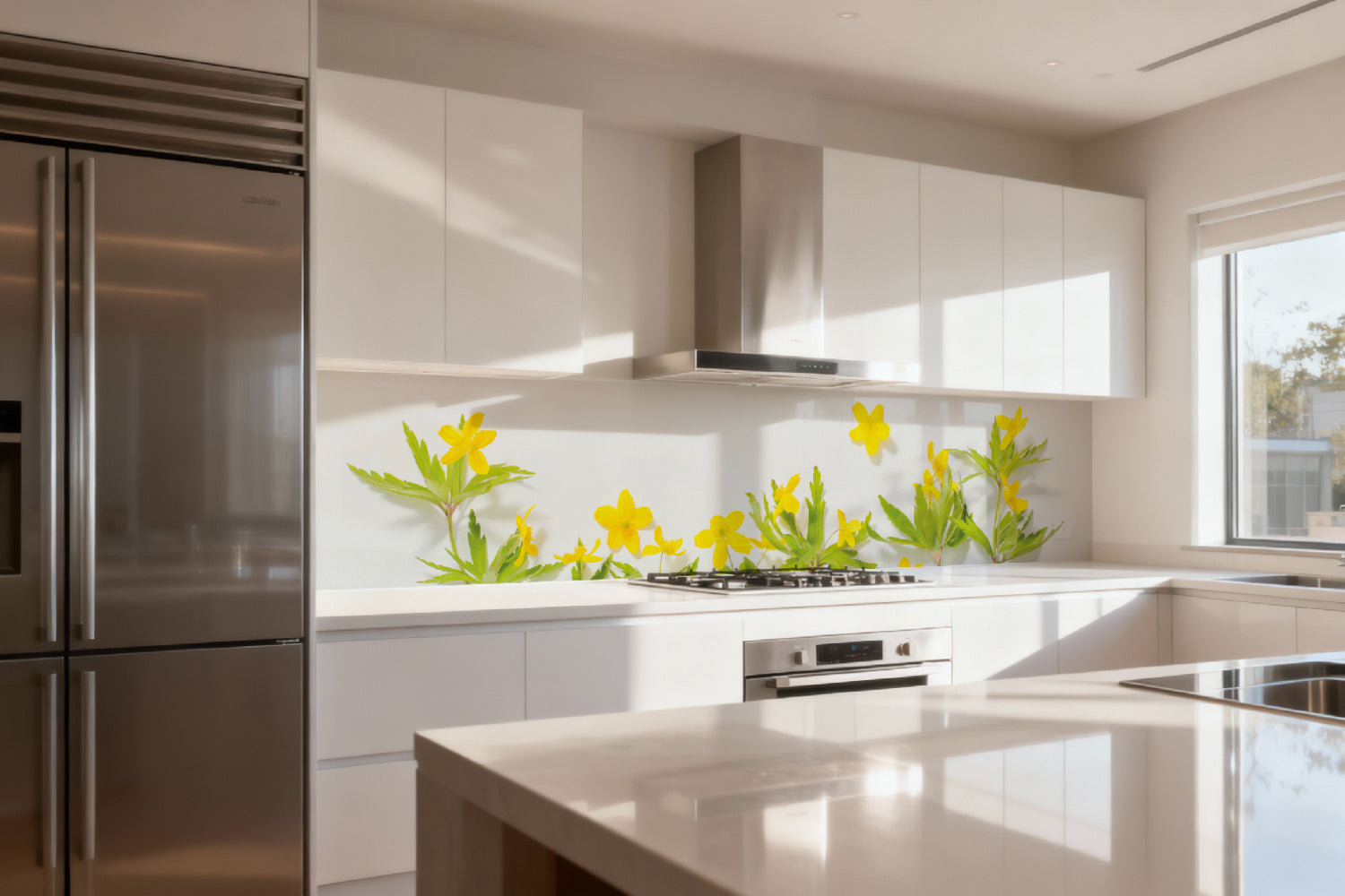 Küchenrückwand Frühlingsblumen Gelb