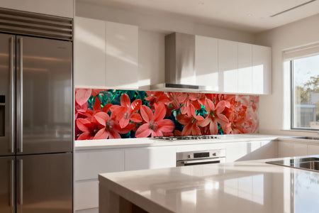 Küchenrückwand Blüten Modern