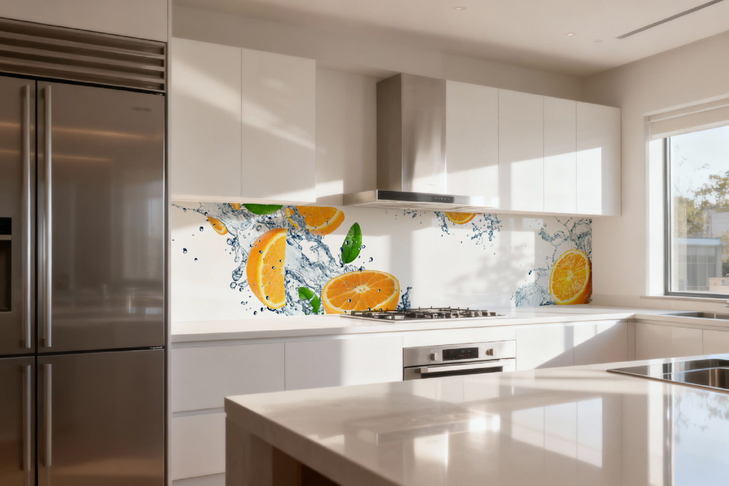 Küchenrückwand Orangen im Wasser