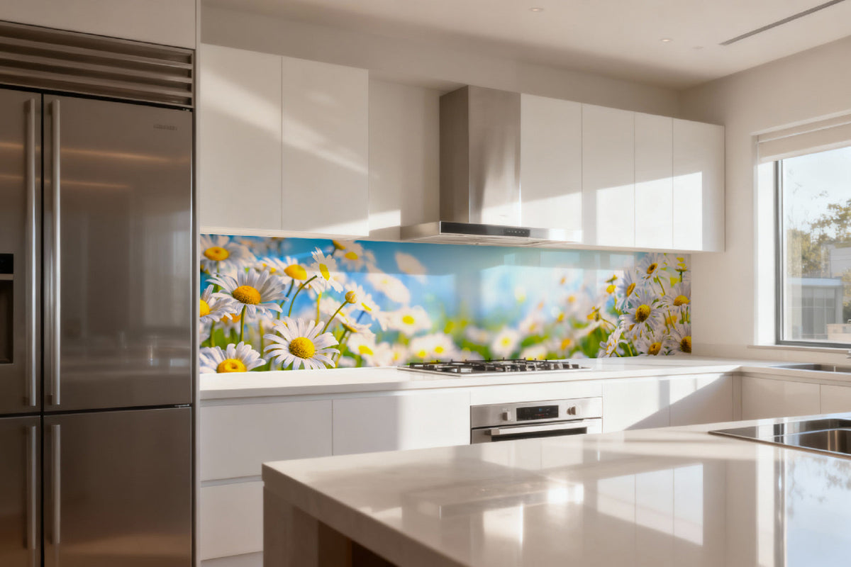 Küchenrückwand Margeriten Frühlingsblumen