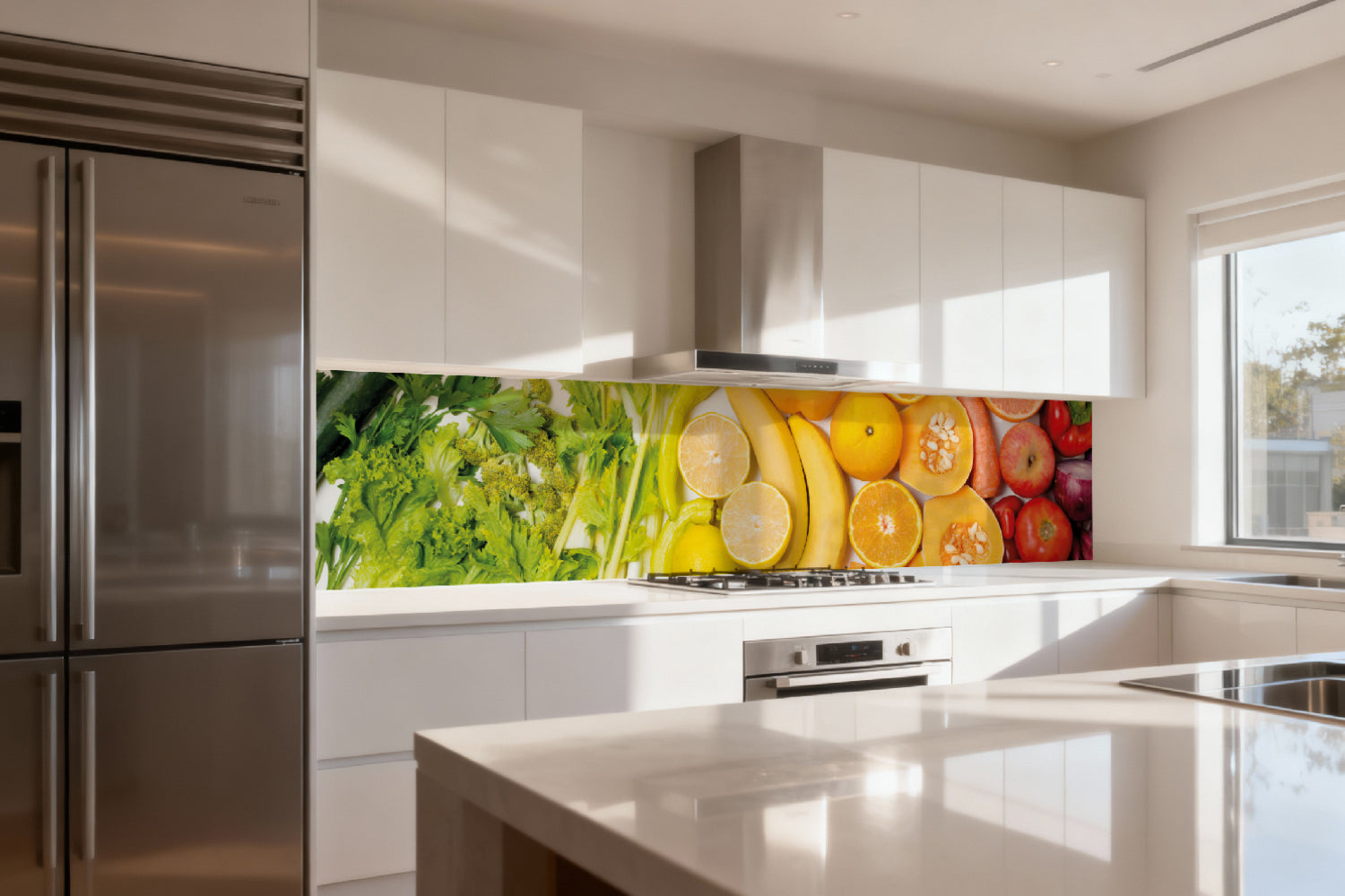 Küchenrückwand Obst Gemüse Farbmix