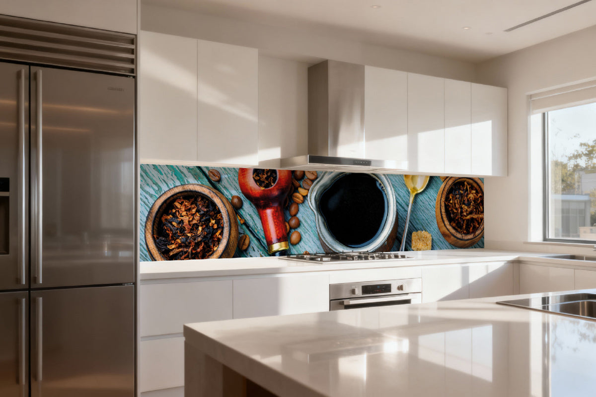 Küchenrückwand Kaffee & Pfeife Vintage