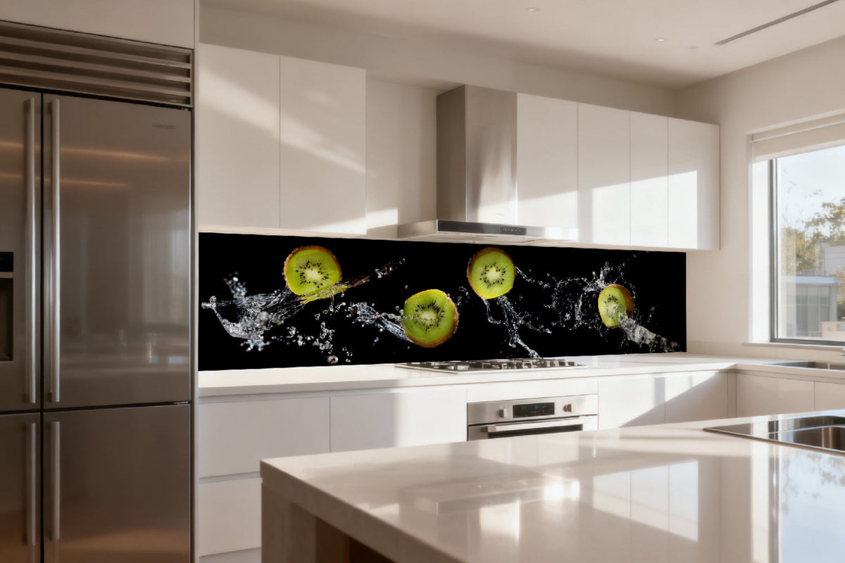 Küchenrückwand Kiwi Spritzwasser Effekt