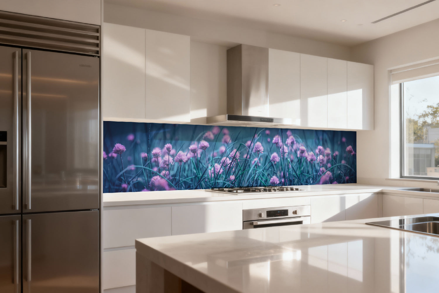 Küchenrückwand Frühlingswiese Pastell