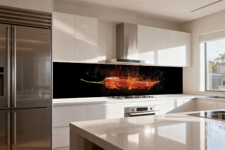 Küchenrückwand Scharfe Chili Flamme